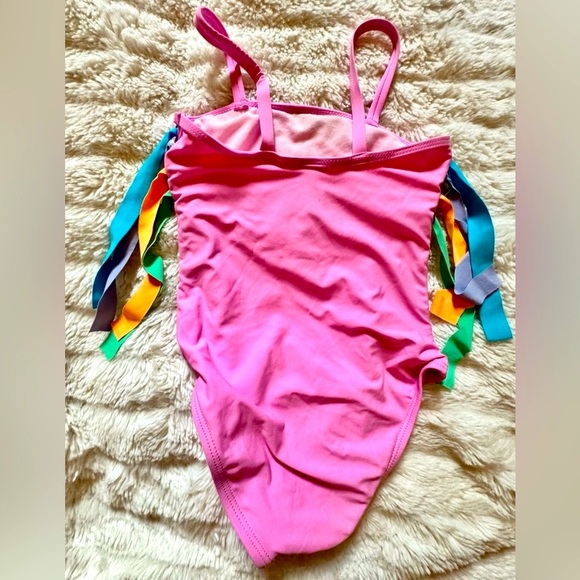 BEACH LINGO EUC SZ 4/5 Pink Swimsuit with Colorful Tassels - Picture 5 of 7